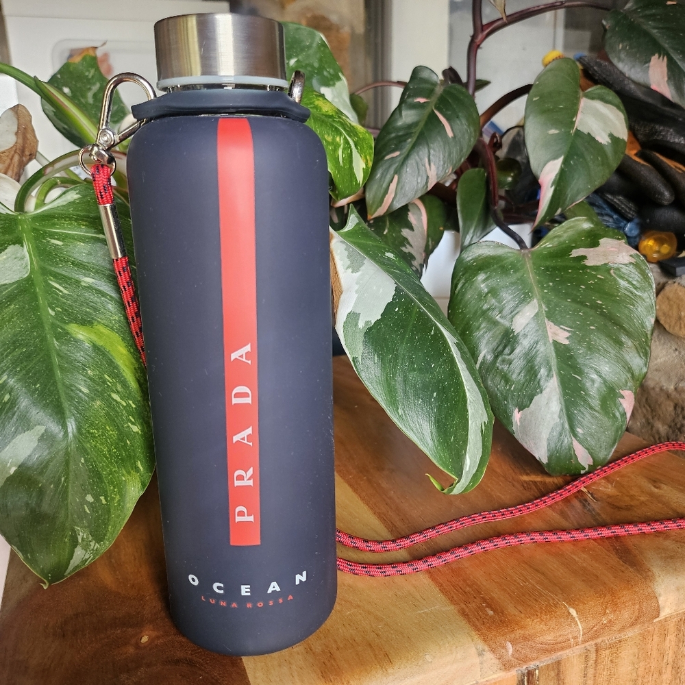 Prada glass water bottle